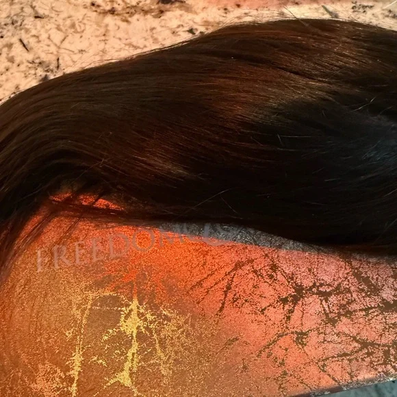 Real human hair  Brown Wig with Black Strap - Picture 4 of 5